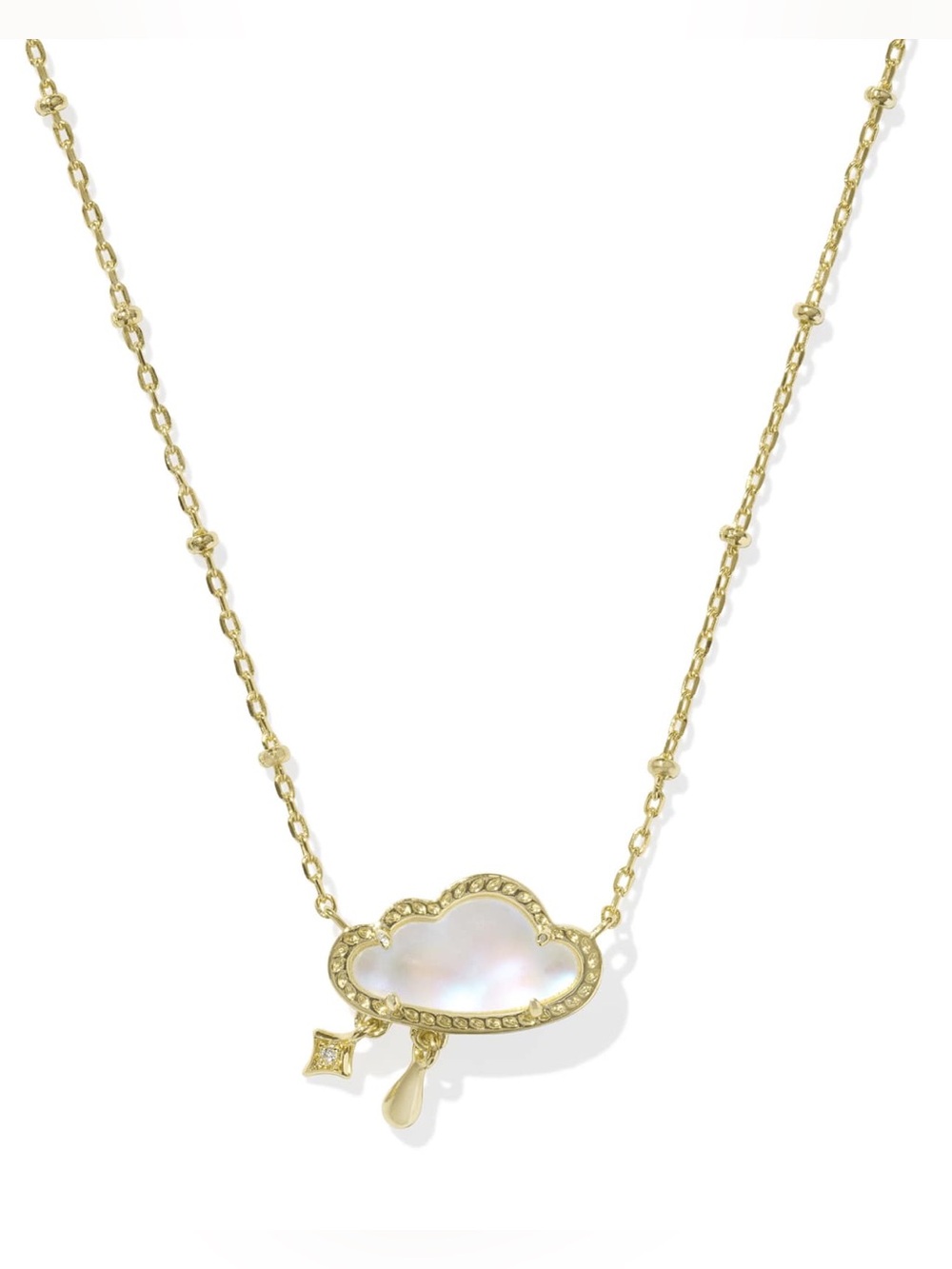 kendra scott celeste cloud gold short pendant necklace